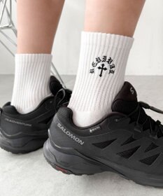 WEGO クロス刺繍ロゴソックス