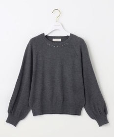 ANY SIS 【洗える】ウールブレンドプチジュエル調 ニット