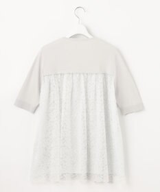 自由区 【洗える】クレープストレッチ バックレース ニット