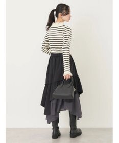 earth music&ecology レースドッキングリブニット