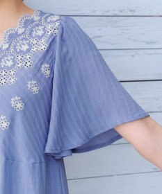 Tiaclasse 【洗える】スカラップレースチュニックブラウス