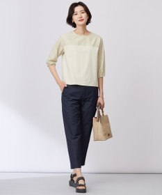 J.PRESS LADIES L 【洗える・接触冷感・UVケア・吸水速乾・防透け】麻シェルドライ テーパード パンツ