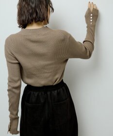 Green Parks 袖口金釦リブニットプルオーバー