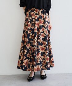 YECCA VECCA フラワー柄マーメイドスカート