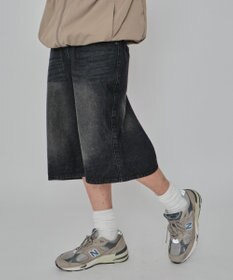 WEGO 【紐で調節可能】スーパーバギーデニムショーツ