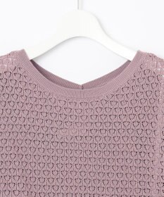 Feroux 【洗える】透かし編みニット ワンピース