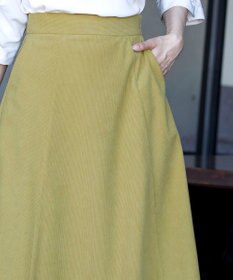 Tiaclasse L 【洗える】大人上品なコーデュロイフレアスカート