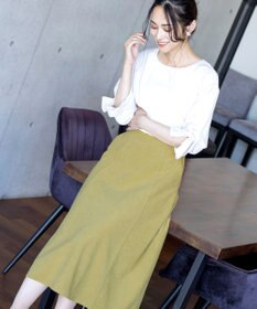 Tiaclasse L 【洗える】大人上品なコーデュロイフレアスカート