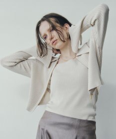 YECCA VECCA 【2点SET】キャミセット襟付きZIPカーディガン