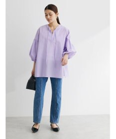 Green Parks 綿麻混紐付きデザインブラウス