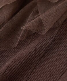 YECCA VECCA チュールラッフルノースリーブカーディガン