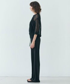 BEIGE， 【洗える】ALOE / コットンメッシュ半袖クルーネックニット