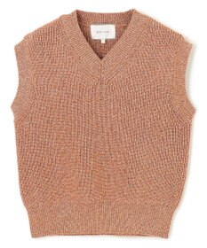 BEIGE， 【洗える・eclat 5月号掲載】VANDA / ラメ入りVネックノースリーブニット