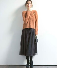 組曲 【前後着用可】2WAYナイロンファー ニット