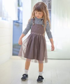 ANY KIDS シアー ギンガム 七分袖 Tシャツ