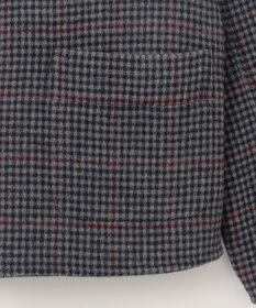 J.PRESS LADIES 【リバーシブル】ウールナイロンリバーチェック スタンドカラー コート