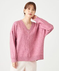 SHARE PARK LADIES ソフトタッチＶネックニット