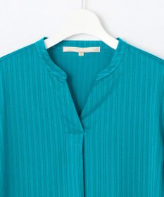 自由区 L 【洗える】ストレッチシャーティング 5分袖 フレアスリーブブラウス