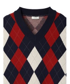 earth music&ecology アーガイルニットベスト