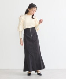 earth music&ecology サイドリブバックレースアップスカート