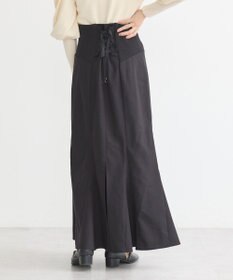 earth music&ecology サイドリブバックレースアップスカート