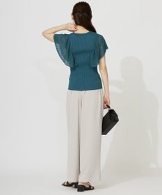 ANY SIS L 【洗える】レーシーフレアスリーブ ニット