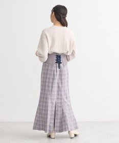 earth music&ecology サイドリブバックレースアップスカート