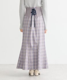 earth music&ecology サイドリブバックレースアップスカート