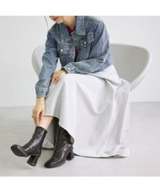 MODE ET JACOMO <carino>スクエアトゥブロックヒールブーツ