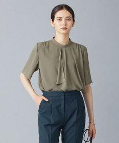 ICB 【洗える】 Back Satin Amunzen フリルブラウス