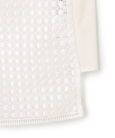 ICB L 【WEB＆一部店舗限定】 SustainableSquareLace フレンチスリーブシャツ
