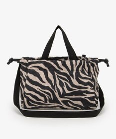 LeSportsac E/W CITY DRAWSTRING BAG??? /アップタウンラフィアゼブラ/ブラック
