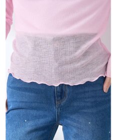 earth music&ecology シアーリブロゴ刺繍プルオーバー