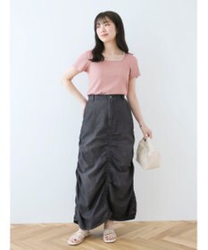 Green Parks ・ＳＵＧＡＲ　ＳＰＯＯＮ　シャーリングデニムスカート