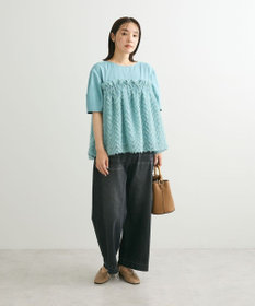 Green Parks フェザージャガードドッキングブラウス