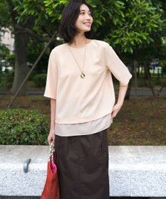 23区 【VERY・Oggi掲載】ストレッチジョーゼット シアーコンビ カットソー