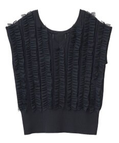 YECCA VECCA 2wayチュールフリルニット