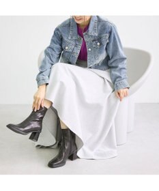 MODE ET JACOMO <carino>スクエアトゥブロックヒールブーツ