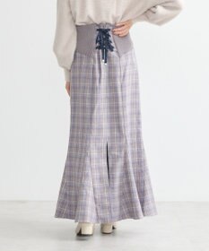 earth music&ecology サイドリブバックレースアップスカート