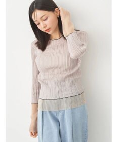 earth music&ecology シアー配色リブプルオーバー