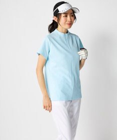 FILA GOLF／marie claire 【FILA GOLF】 チェッカーフラッグ柄エンボス半袖シャツ