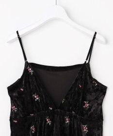 Feroux 刺繍入りベロアキャミソール ワンピース