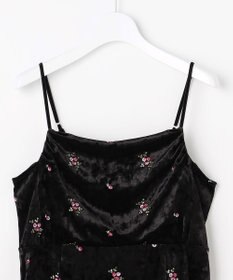 Feroux 刺繍入りベロアキャミソール ワンピース