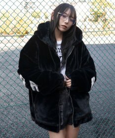 WEGO 【ユニセックス着用ITEM/MLサイズ展開】エコファーグラフィックブルゾン