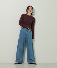 Green Parks もちやわ袖口釦リブニットプルオーバー