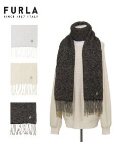 MOONBAT FURLA(フルラ）ループヤーン ツイード調ラメ入り ストール アルパカ混 日本製