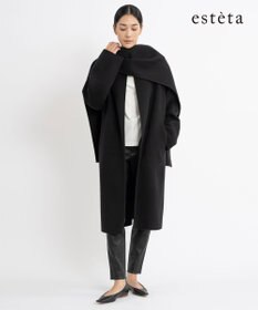 23区 L 【エステータ】ウールリバー ストールデザイン コート