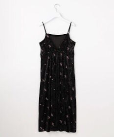 Feroux 刺繍入りベロアキャミソール ワンピース