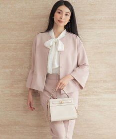 組曲 L 【KUMIKYOKU NAVY / 前後着用可】ヘアリーシフォン ブラウス