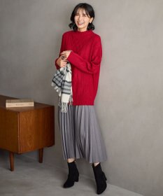 ANY L ソフトタッチケーブルニットチュニック